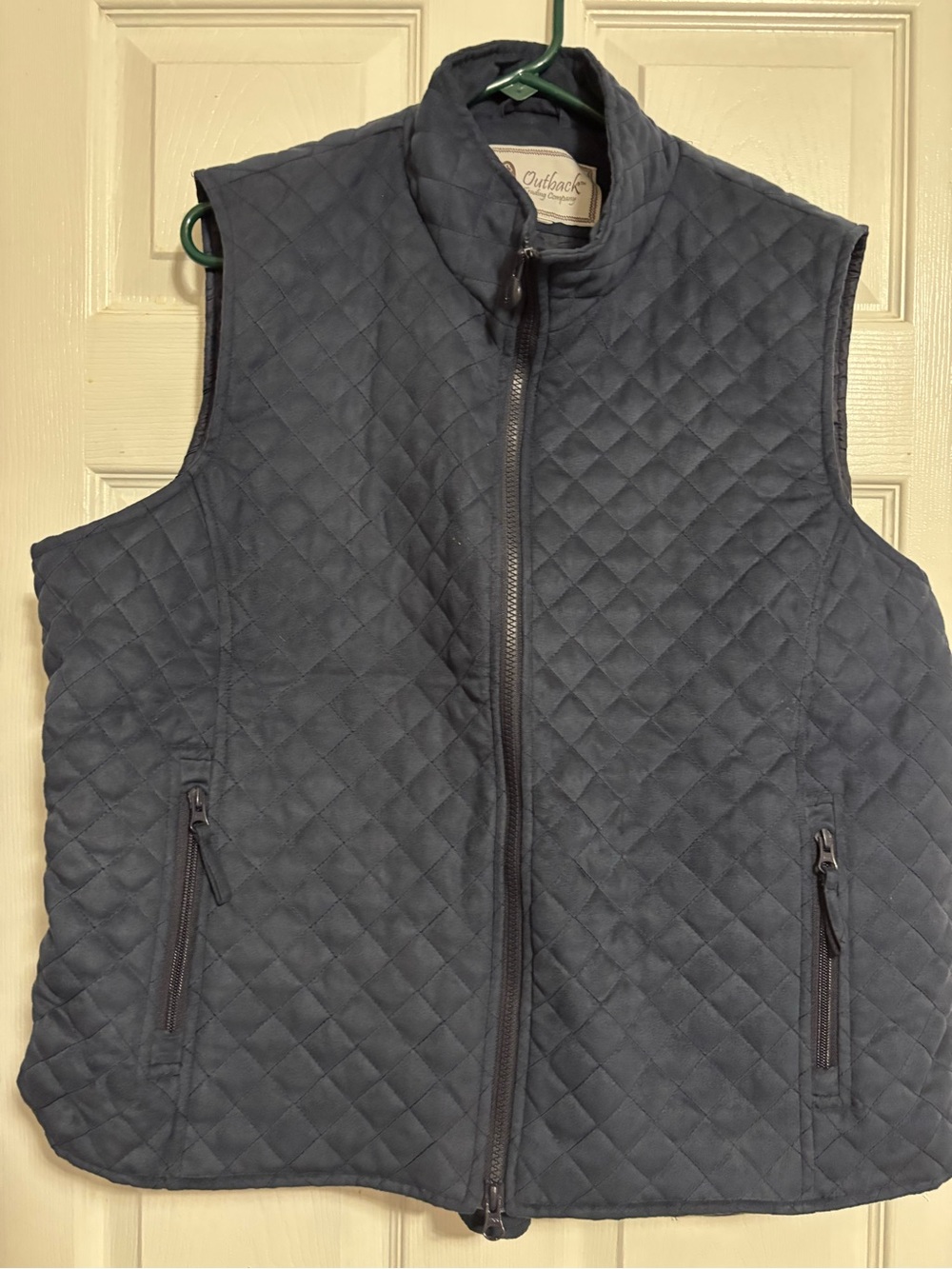 Outback Trading Co Grand Prix Vest Womens XL Quilted- Navy VGUC
